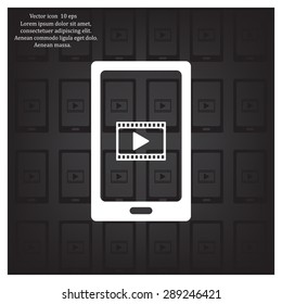 Video on mobile devices. EPS10 vector illustration