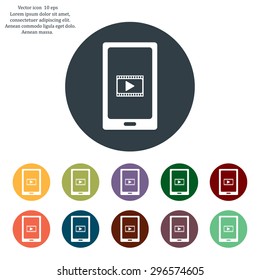 Video on mobile devices. EPS10 vector illustration