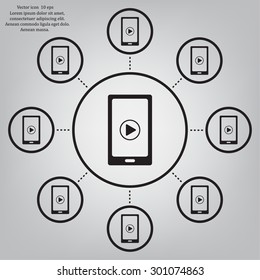 Video on mobile devices. EPS10 vector illustration