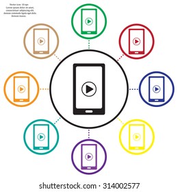 Video on mobile devices. EPS10 vector illustration
