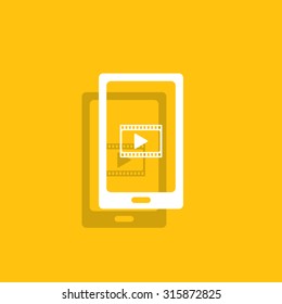 Video on mobile devices. EPS10 vector illustration