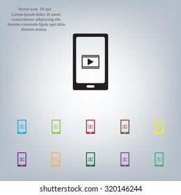 Video on mobile devices. EPS10 vector illustration