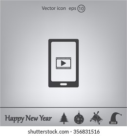 Video on mobile devices. EPS10 vector illustration
