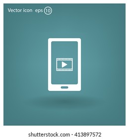 Video on mobile devices. EPS10 vector illustration
