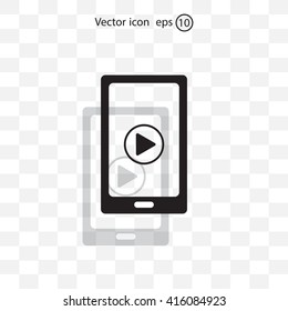 Video on mobile devices. EPS10 vector illustration