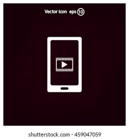 Video on mobile devices. EPS10 vector illustration