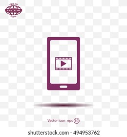 Video on mobile devices. EPS10 vector illustration