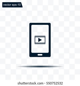 Video on mobile devices. EPS10 vector illustration