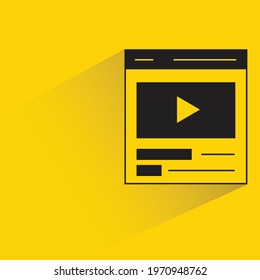 video on web with shadow yellow background