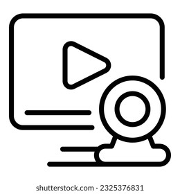 Video online camera icon outline vector. Group conference. Internet webinar
