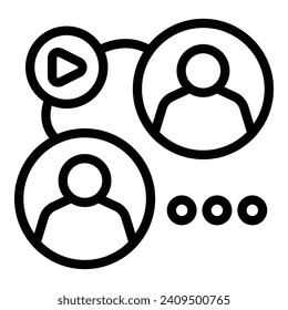 Video online group icon outline vector. School learning. System education