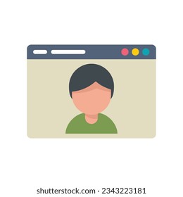 Video online icon flat vector. Live stream. Play webinar isolated
