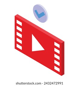 Video online marketing icon isometric vector. Data seo. Material solution