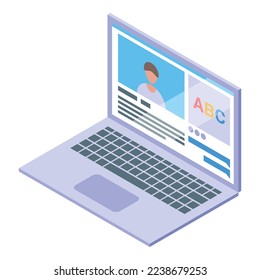 Video online money icon isometric vector. Business earn. Cash laptop