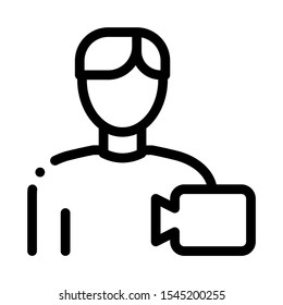 Video Operator Human Talent Icon Vector Thin Line. Contour Illustration
