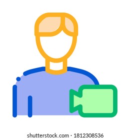 Video Operator Human Talent Icon Vector Thin Line. Contour Illustration