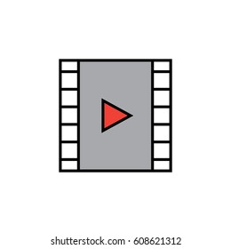 Video outline colored icon