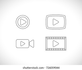 Video Outline Icon Set
