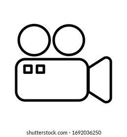 Video with outline icon vector