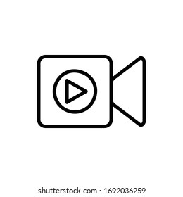 Video with outline icon vector