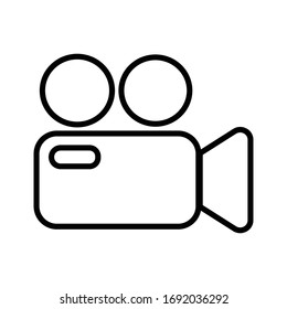Video with outline icon vector