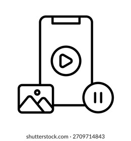 Video Ilustración vectorial de iconos de contorno