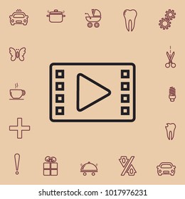 Video outline sign, vector design element