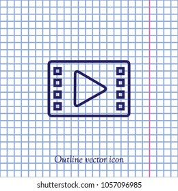 Video outline sign, vector design element