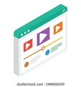 Video page vector isometric icon 