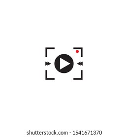 Video pause logo template icon design