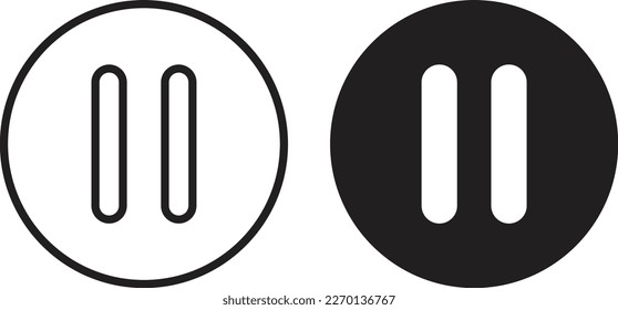 video paused icon simple trendy flat style line and solid Isolated vector illustration on white background. For apps, logo, websites, symbol , UI, UX, graphic and web design. EPS 10.