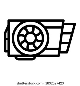 Video pc card icon. Outline video pc card vector icon for web design isolated on white background