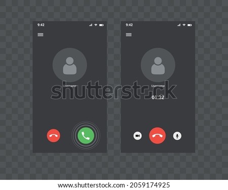 Video phone chat user interface, video calls via handy UI