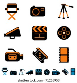 video and photo icon set