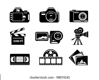 Video and photo icon set