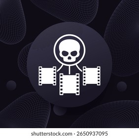 ícone de pirataria de vídeo, cópia ilegal de conteúdo de vídeo