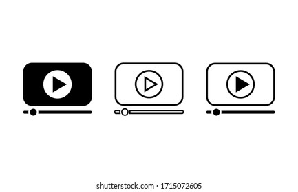 Video Plaer Movie Media Icons Set Simple Design On An Isolated Background. EPS 10 Vector.