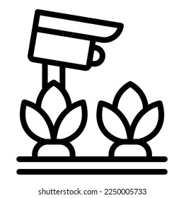 Video plant security icon outline vector. Drone innovation. Food sensor