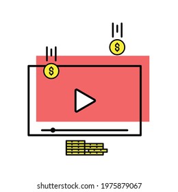 video platform Illustration. modern simple vector icon, flat graphic symbol in trendy flat design style. wallpaper. lockscreen. pattern. frame, background, backdrop, sign, logo.