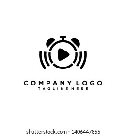 video play alarm signal logo vector icon ilustration