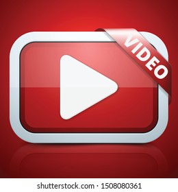 Video Play Arrow button sign illustration