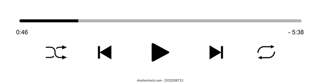 Video play bar template with button