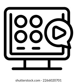 Video play box icon outline vector. Wifi tv. Home remote