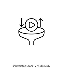 Video Reproducir Botón En El Icono De Contorno De Embudo