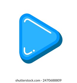 Video icono de reproducción de Botón, Ilustración vectorial de símbolo de reproducción de audio, azul sobre fondo blanco
