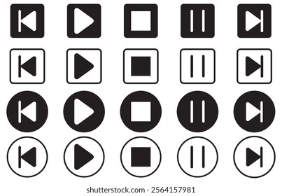 Video play button icon concept. Start audio or video action symbol. Vector illustration EPS 10