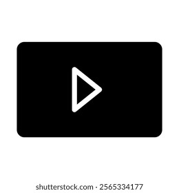 Video play button icon. Concept of streaming, multimedia, and entertainment.