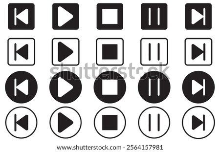 Video play button icon concept. Start audio or video action symbol. Vector illustration EPS 10