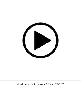 Video play button icon isolated on white background. 