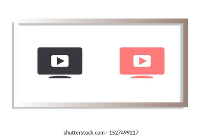 Video play button icon . Lorem Ipsum Illustration design